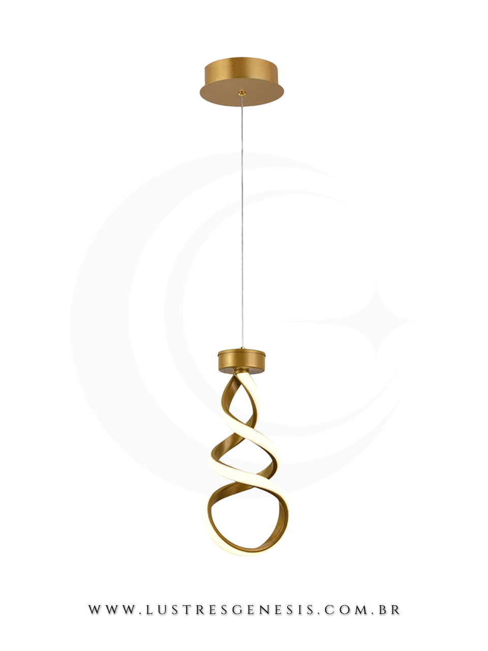 O Lustre Pendente em metal e silicone une elegancia e sofistiacao para o seu ambiente. Com LED integrado de 18W na luz amarela 3000K bivolt, mede 26x15cm e possui cabo de 1,5 metros.